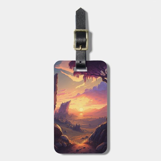 マウンテンフォトサンセット自然旅行用品 ラゲッジタグ (正面縦)
