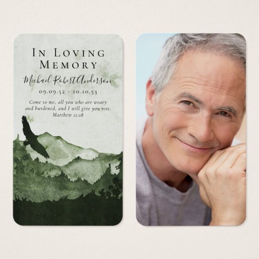 マウンテンフォト葬儀祈りの言葉カード (正面&裏面)