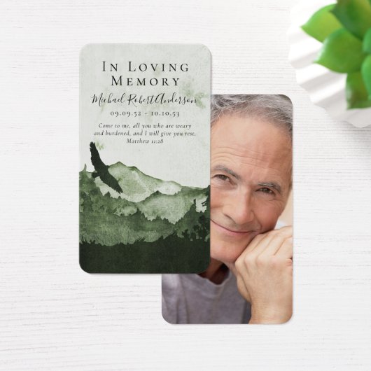 マウンテンフォト葬儀祈りの言葉カード (デスク)