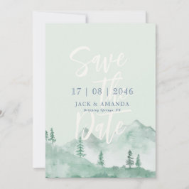 マウンテンフォレストの自然なウェディング・セーブ・ザ・デート 招待状