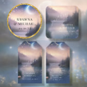 マウンテンフォレストウッドランドファンタジーエレガントな結婚式 ギフトタグ