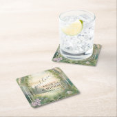 マウンテンフォレストウッドランドJust Loveエレガントな結婚式 スクエアペーパーコースター (インサイチュ)