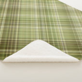 マウンテンフォレストオリーブグリーンプレイド シェルパブランケット (3/4)