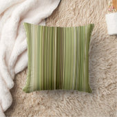 マウンテンフォレストグリーンとブラウンストライプ クッション (ブランケット)