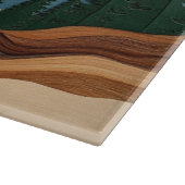 マウンテンフォレストパーソナライズされたファミリーガラス カッティングボード (角)