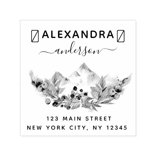 マウンテンフォレストパーソナルエレガント差出人住所 セルフインキングスタンプ (デザイン)