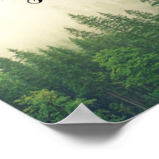 マウンテンフォレストフォグピース引用文ことわざ ポスター (角)