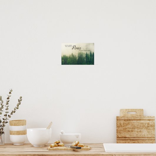 マウンテンフォレストフォグピース引用文ことわざ ポスター (キッチン)
