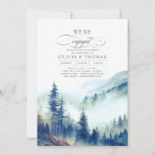 マウンテンフォレストフォグ夕べ婚約パーティ写真 招待状 (正面)