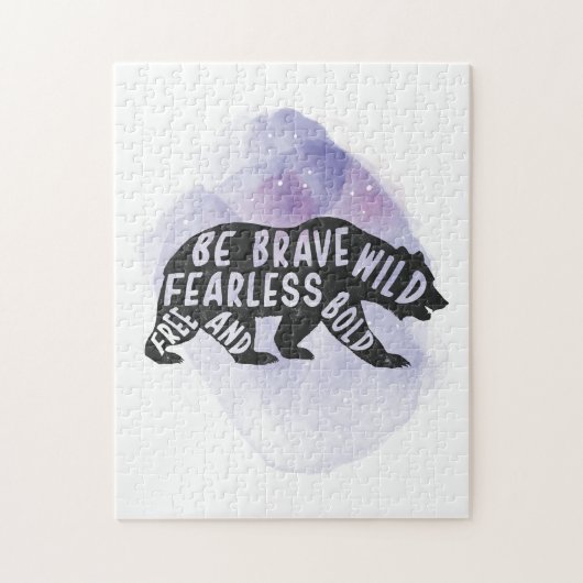 マウンテンフォレストベアーラバーシルエット ジグソーパズル (縦)