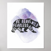 マウンテンフォレストベアーラバーシルエット ポスター (正面)