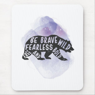 マウンテンフォレストベアーラバーシルエット マウスパッド