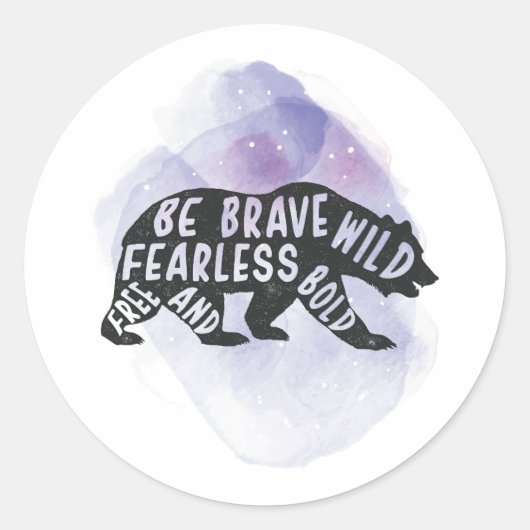 マウンテンフォレストベアーラバーシルエット ラウンドシール (正面)