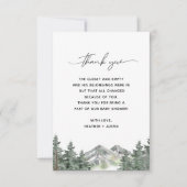 マウンテンフォレストベビーシャワーサンキューカード サンキューカード (正面)