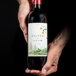 マウンテンフォレストボホワイルドフラワー素朴ズ結婚 ワインラベル