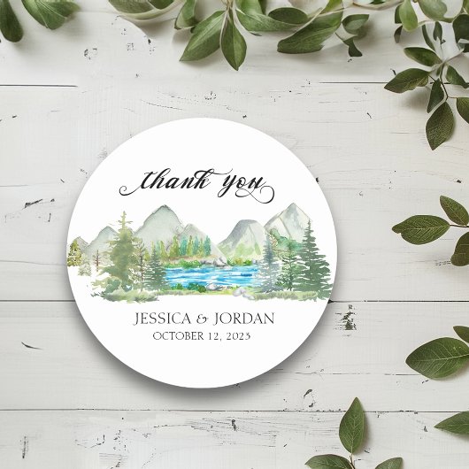 マウンテンフォレストリバーウォーター素朴カラー結婚ズ ラウンドシール