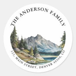 マウンテンフォレストレイクサイド差出人住所ラベル ラウンドシール