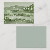 マウンテンフォレストレイクランドスケープ混合メディア ノートカード (正面/裏面)