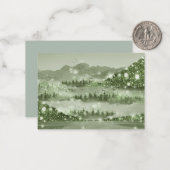 マウンテンフォレストレイクランドスケープ混合メディア ノートカード (正面/裏面インサイチュ)