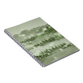 マウンテンフォレストレイクランドスケープ混合メディア ノートブック (右側)