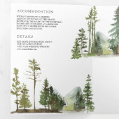 マウンテンフォレストロッジログキャビンオールインワン結婚ズ 三つ折り招待状 (内部最初)