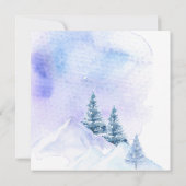 マウンテンフォレスト動物の冬のオーネダーランド誕生日 招待状 (裏面)