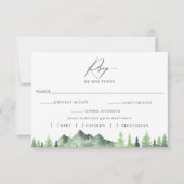 マウンテンフォレスト結婚式のRSVPと食事選択カード 出欠カード (正面)