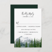 マウンテンフォレスト結婚式RSVPと食事の選択カード 出欠カード (正面/裏面)