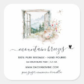 マウンテンブリーズ |手作りの自家製キャンドル スクエアシール (正面)