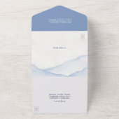 マウンテンブルーウッドランド水結婚色の食事 オールインワン招待状 (外側)