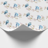 マウンテンブルーバードオン桜ブランチ ラッピングペーパー (角)