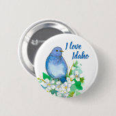 マウンテンブルーバードモックオレンジパーソナライズされた 缶バッジ (正面&裏面)