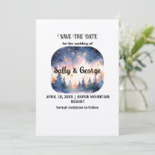 マウンテンブルーパインフォグスターズ屋外の日付を保存 招待状 (スタンド正面)