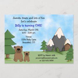 マウンテンベアーズ1st誕生日招待状for Boys 招待状