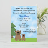 マウンテンベアーベビーベビーシャワー招待状for Boys 招待状 (スタンド正面)