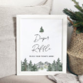 マウンテンベビーシャワーおむつラッフルチケット標識 ポスター