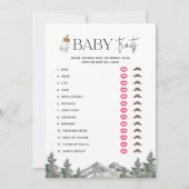 マウンテンベビーシャワーベビートレイトゲームカード 招待状 (正面)