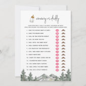 マウンテンベビーシャワーママまたはパパのゲームカード 招待状 (正面)