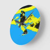 マウンテンボーディング – スノーボーダー   ラウンド壁時計 (傾斜)