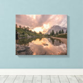 マウンテンポンドラップのキャンバス キャンバスプリント (インサイチュ (ウッドフロア))