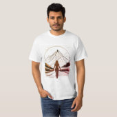 マウンテンポーズヨガブラウングラデーション Tシャツ (正面フル)