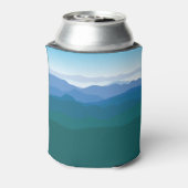 マウンテンマウンテンズビューグリーンブルー図解入りの、写真付きの 缶クーラー (缶裏面)