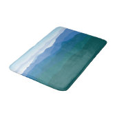 マウンテンマウンテンビューグリーンブルー図解入りの、写真付きの バスマット (アングル)