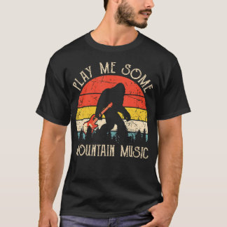 マウンテンミュージックを演奏して！おかしいビッグフットギター Tシャツ