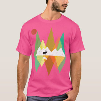 マウンテンムースレトロヴィンテージハイキングキャンピングティシ Tシャツ