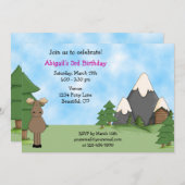 マウンテンムース誕生日招待状フォーガールズ 招待状 (正面/裏面)