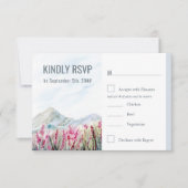 マウンテンメドウウォーターカラーダスティブルーミールオプション 出欠カード (正面)