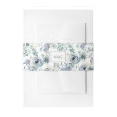 マウンテンメドウウォーターカラーフローラルパターンモノグラム 招待状ベリーバンド (正面例)