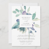 マウンテンメドウウォーターカラーフローラ結婚フレーム 招待状 (正面)
