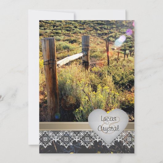 マウンテンメドウ素朴結婚式招待状 招待状 (正面)